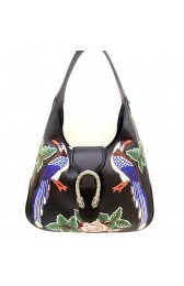 Gucci Dionysus Embroidered Leather Hobo Bag Black 446687 VS05897