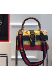Gucci Dionysus Embroidered Leather Top Handle Bag Gold 448075 VS03498