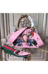 Gucci Dionysus Embroidered Leather Top Handle Bag Light Pink 448075 VS06469