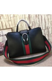 Gucci Dionysus Leather Top Handle Bag Black 444167 VS05082