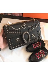 Gucci Dionysus Studded Shoulder Bag Black 400249 VS01780