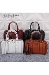Gucci Dulio Brogue Leather Boston Bag 296907 VS02090