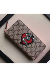 Gucci Embroidered Kingsnake and Heart Zip Around Wallet 456863 VS05294
