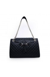 Gucci Emily Guccissima Leather Chain Shoulder Bags 295403 Black VS08489