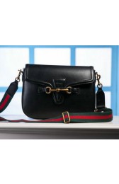 Gucci Emily Nappa Leather Shoulder Bag 370835 Black VS08066
