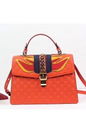 Gucci Flames Sylvie Gucci Signature Bag Orange 431665 VS00570