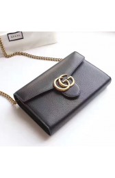 Gucci GG Marmont Leather Mini Chain Bag Black 401232 VS06422