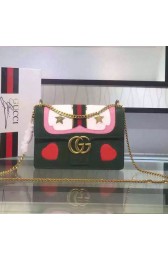 Gucci GG Marmont Leather Shoulder Bag 40787 Green VS03317