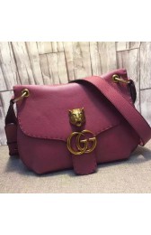 Gucci GG Marmont Leather Shoulder Bag 409154 Burgundy VS05306