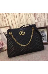 Gucci GG Marmont Matelasse Shoulder Bag Black 453569 VS09675