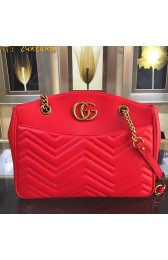 Gucci GG Marmont matelasse tote Bag Red Original Leather 443501 VS00645