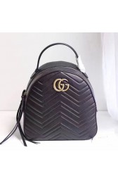Gucci GG Marmont Quilted Leather Backpack Black 476671 VS03375