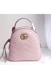 Gucci GG Marmont Quilted Leather Backpack Pink 476671 VS09898