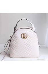 Gucci GG Marmont Quilted Leather Backpack White 476671 VS05237