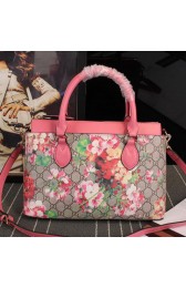 Gucci GG Supreme Blooms Canvas Tote Bag 409534 Pink VS03210