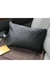 Gucci Guccissima Leather Clutch G66232 Black VS09313