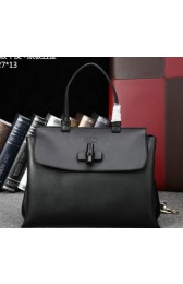 Gucci Hip Bamboo Leather Tote Bag 352110 Black VS03505