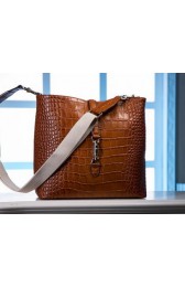 Gucci Jackie Croco Leather Hobo Bag 362898 Wheat VS00128