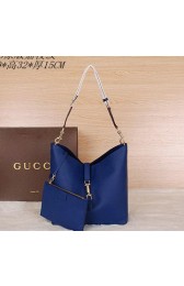 Gucci Jackie Grainy Leather Hobo Bag G3525 Blue VS08918
