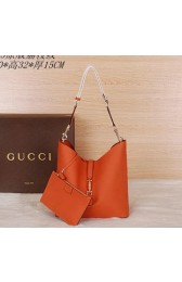 Gucci Jackie Grainy Leather Hobo Bag G3525 Orange VS07429
