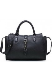 Gucci Jackie Original Leather Top Handle Bag 365460 Black VS06914
