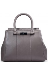 Gucci Lady Bamboo Leather Top Handle Bag 370816 Grey VS08997