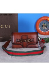 Gucci Lady Web Leather Convertible Wallet 382275 Brown VS09155