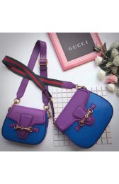 Gucci Lady Web Leather Shoulder Bag Blue and Purple 380573 VS04833