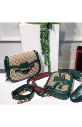 Gucci Lady Web Original GG Canvas Shoulder Bag Green 383848 VS03819