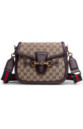 Gucci Lady Web Original GG Canvas Shoulder Bags 383848 Dark Brown VS08933