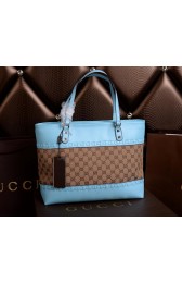 Gucci Laidback Crafty Canvas Tote Bags 339000 SkyBlue VS05537