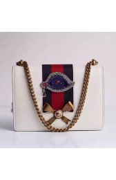 Gucci Leather Chain Shoulder Bag Off-white 432280 VS07427