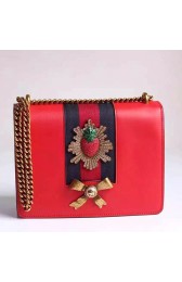 Gucci Leather Chain Shoulder Bag Red 432280 VS07757