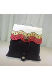 Gucci Leather Studded Backpack Black and Red 432266 VS01701