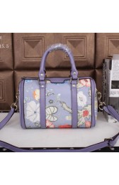 Gucci Medium Boston Bag Linen 247204 Violet VS00753