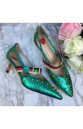 Gucci Metallic Studded Pump Green 452145 VS05715