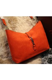 Gucci New Jackie Shoulder Bag Suede Leather 246907 Orange VS03096