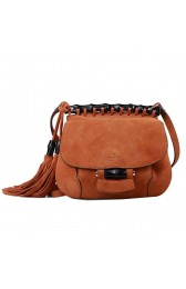 Gucci Nouveau Fringe Suede Leather Shoulder Bag 347100 Brown VS08566
