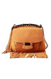Gucci Nouveau Fringe Suede Leather Shoulder Bag 347102 Wheat VS06309
