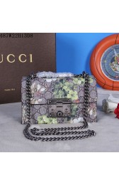 Gucci Padlock Blooms Shoulder Bag 409487 Black VS00106