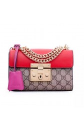 Gucci Padlock GG Supreme Shoulder Bags 409487 Red VS00721
