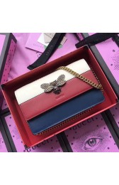Gucci Queen Margaret Leather Mini Bag Red and Blue 476079 VS00022