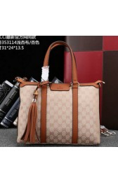 Gucci Rania Original GG Canvas Top Handle Bags 353114 Apricot VS09116