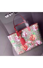 Gucci Reversible GG Blooms Leather Tote Bag 368568 Red VS01625