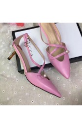 Gucci Sheep Leather Pump Pink 580117 VS00714
