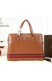 Gucci Smooth Leather Business Briefcase G8558 Wheat VS01790