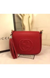 Gucci Soho Leather Chain Shoulder Bag Red 323190 VS03872