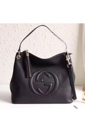 Gucci Soho Leather Hobo Bag Black 408825 VS03048