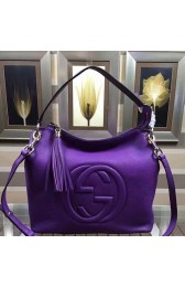 Gucci Soho Leather Hobo Bag Blue 408825 VS09178