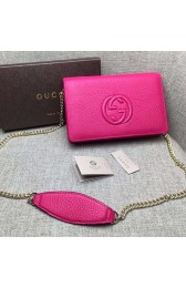 Gucci Soho Leather Mini Chain Bag Peach 407041 VS07561